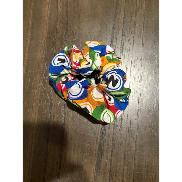 Unbranded Accessories - Multicolor Bingo Ball Print Hair Scrunchie Retro Novelty Accessory